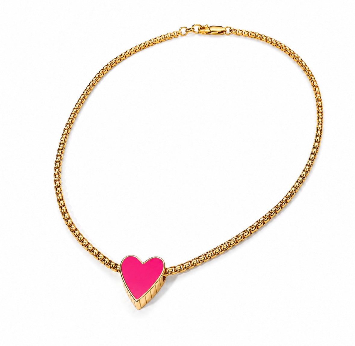 Identity Bubble pink Heart charm necklace
